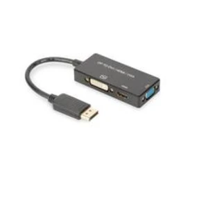 AV konvertor zástrčka DisplayPort ⇔ DVI-D spojka, HDMI zásuvka, VGA zásuvka Digitus AK-340418-002-S AK-340418-002-S