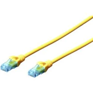 Síťový kabel RJ45 Digitus DK-1512-050/Y, CAT 5e, U/UTP, 5.00 m, žlutá