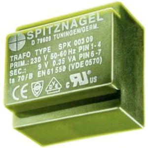 Transformátor do DPS Spitznagel El 30/5, 230 V/2x 6 V, 2x 38 mA, 0,45 VA