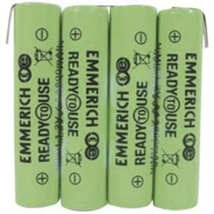 Akupack Ni-MH 4 AAA pájecí špička ve tvaru Z Emmerich ReadyToUse 4AAA-ZLF 255063, 800 mAh, 4.8 V