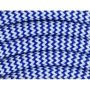 Textilní kabel H03VV-F 2x0,75 2m zigzag modro-bílá 23 (CYSY 2Dx0,75)