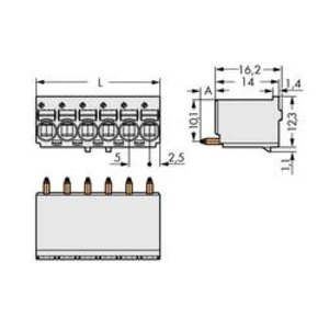 Konektor do DPS WAGO 2092-1182/200-000, 60.00 mm, pólů 12, rozteč 5 mm, 100 ks