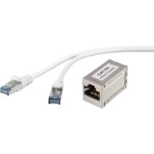 Síťový prodlužovací kabel RJ45 Renkforce RF-3829260, CAT 6A, S/FTP, 15.00 m, šedá