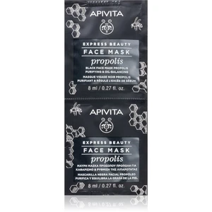 Apivita Express Beauty Purifying Face Mask Propolis čisticí černá maska pro mastnou pleť 2 x 8 ml