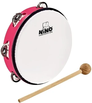 Nino NINO51SP Strawberry Pink Fellbezogenes Tambourin