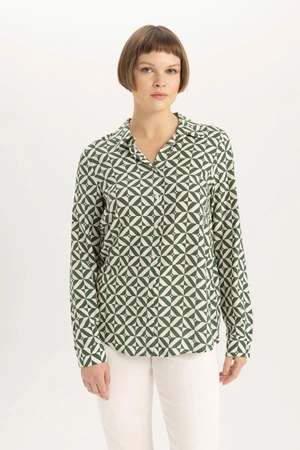 DEFACTO Regular Fit Long Sleeve Patterned Shirt