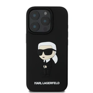 Zadní kryt Karl Lagerfeld 3D Rubber Ikonik pro Apple iPhone 16 Pro, black