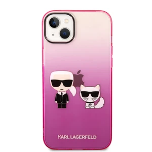 Zadní Kryt Karl Lagerfeld Gradient Karl and Choupette pro Apple iPhone 14 Plus, růžová