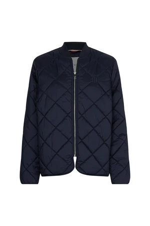 Tommy Hilfiger Bunda - QUILTED BOMBER JACKET modrá