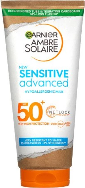 GARNIER Ambre Solaire Sensitive Advanced Opalovací mléko, velmi vysoká ochrana, světlá citlivá pokožka, SPF 50+ 175 ml