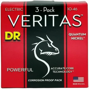 DR Strings VTE-10 Veritas 3-Pack Elektromos gitárhúrok