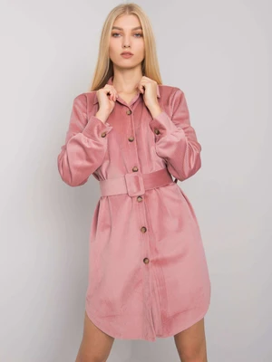 Dusty pink dress with buttons