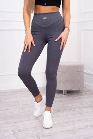 Ribbed leggings in graphite