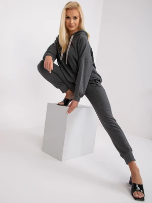 Dark Grey Melange Cotton Tracksuit Alejandra