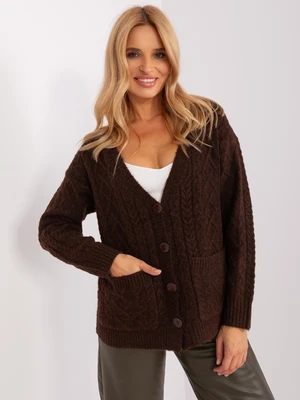 Dark brown knitted cardigan