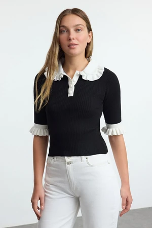 Trendyol Black Polo Neck Knitted Sweater