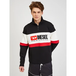 Cream-Black Mens Sweatshirt Diesel - Men