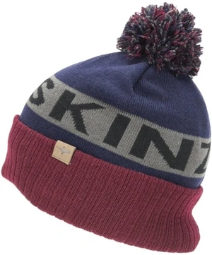 Sealskinz Water Repellent Cold Weather Bobble Hat Navy Blue/Grey/Red 2XL Mütze