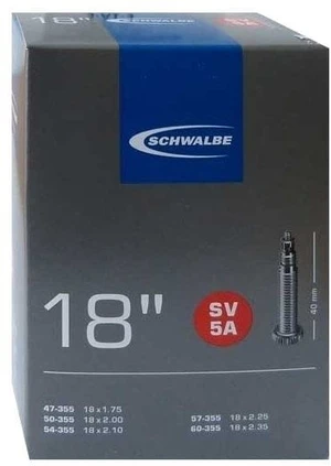 Schwalbe 18 FV5A 47/60-355 Ek 40mm 95g 47-60 mm Fahrradschlauch 40.0 Sclaverandventil