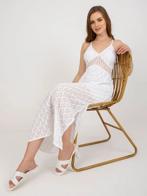 White openwork dress with tie OCH BELLA