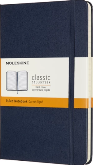 Moleskine Zápisník modrý M, linkovaný, tvrdý