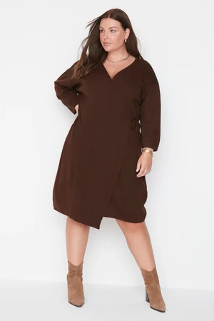 Trendyol Curve Brown Knitwear Dress