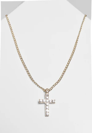 Gold necklace with diamond cross