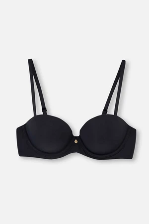 Dagi Black 1078Kc Plumeria Strapless Semi-Padded Bra