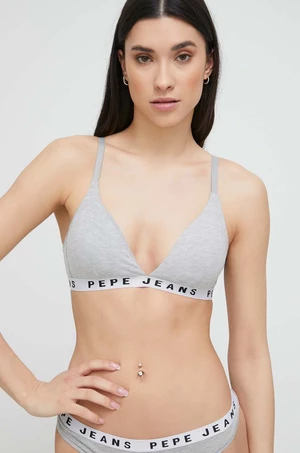 Podprsenka Pepe Jeans LOGO BRA B šedá barva, melanž, PLU10918.933