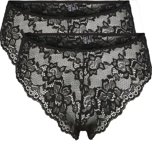 Pieces 2 PACK - dámske nohavičky PCLINA Brief 17139281 Black XS