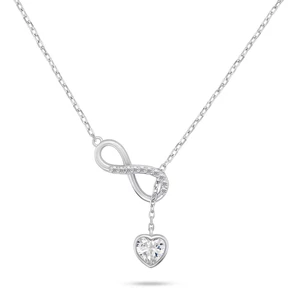 Brilio Silver Pôvabný strieborný náhrdelník so zirkónmi NCL123W