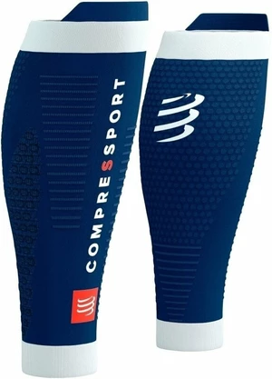 Compressport R2 3.0 Blue/White T3 Rękawy na łydki dla biegaczy