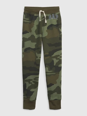 Green boys' sweatpants camouflage logo GAP