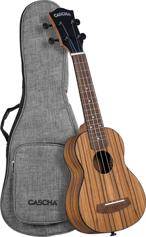 Cascha Soprano Ukulele Zebra Wood Natural Sopran Ukulele