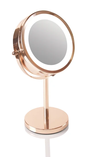 Rio-Beauty Oboustranné kosmetické zrcátko (Rose Gold Mirror)