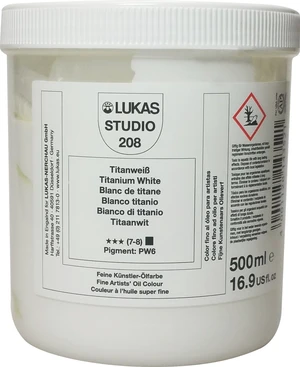 Lukas Studio Plastic Pot Oil Paint Titanium White 500 ml 1 pieza