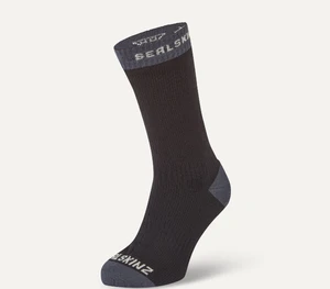 Sealskinz Waterproof Warm Weather Mid Length Sock Black/Grey L Kerékpáros zoknik