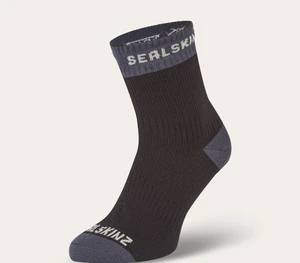 Sealskinz Waterproof Warm Weather Ankle Length Sock Black/Grey XL Calzini ciclismo