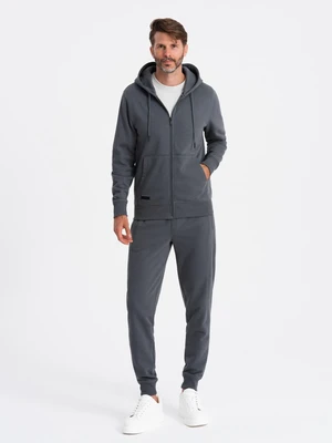 Ombre BASIC men's cotton tracksuit set unbuttoned sweatshirt + joggers