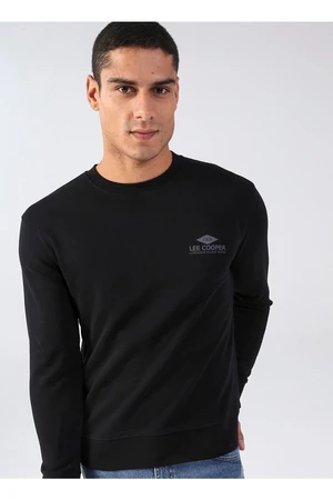 Lee Cooper Men's O Neck Black Sweatshirt 231 Lcm 241029 Neil S