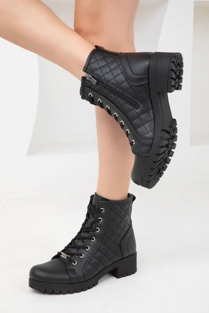 Soho Black Quilted 13786 Boots & Bootie