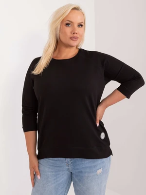 Black cotton blouse of larger size