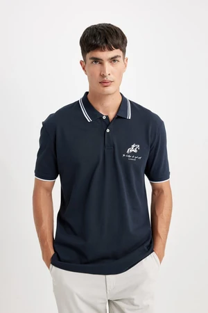 DEFACTO New Regular Fit Short Sleeve Pique Polo Basic T-Shirt