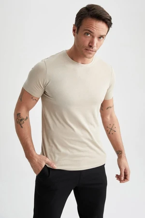 DEFACTO Slim Fit Crew Neck Premium Quality Short Sleeve Cotton Basic T-Shirt