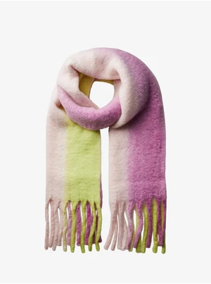 Women's green-pink scarf Pieces Jocelynn - Women