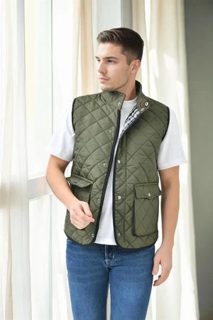 83925 Dewberry Mens Vest with Side Pockets-Khaki