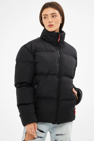 D1fference Women's Black Inner Lined Waterproof And Windproof Inflatable Winter Coat.