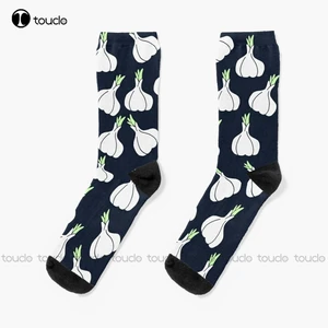 New Cute Garlic Socks Halloween Socks Women Personalized Custom Unisex Adult Socks Popularity Holiday Gifts Teen Socks