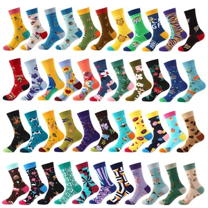 Cotton Fashion Hip Hop Man Woman Socks Harajuku Geometry Skateboard Oil Painting Animal Happy Socks Funny Sokken Crew Socks