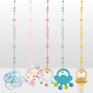 4pcs Adjustable Baby Silicone Toys Safety Straps Anti-lost Teether Nipple Holder Dummy Clip Baby Pacifier Chain Baby Items